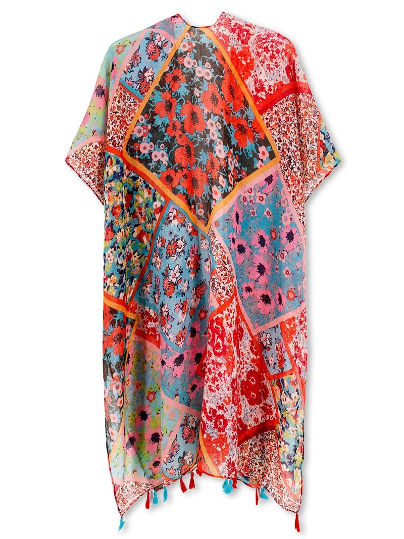 Breezy Lane Women's Beach Coverup Swimsuit Kimono Cardigan with Tassel Bohemian Print - Image 4